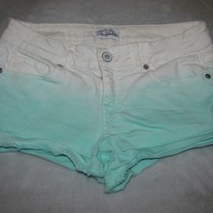 Aeropostale size 5/6 mint green/white jean shorts